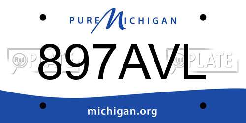 897AVL Michigan License Plate