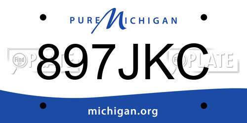 897JKC Michigan License Plate