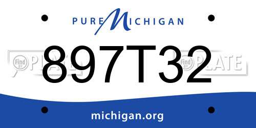 897T32 Michigan License Plate