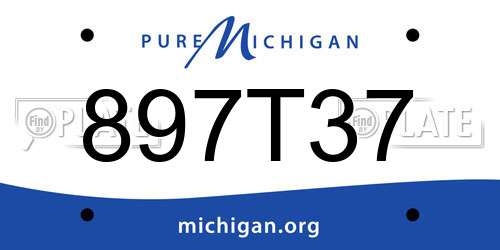 897T37 Michigan License Plate