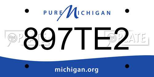 897TE2 Michigan License Plate
