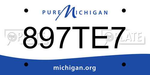 897TE7 Michigan License Plate