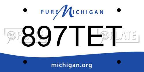 897TET Michigan License Plate