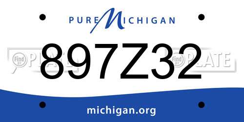 897Z32 Michigan License Plate