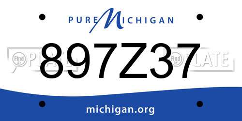 897Z37 Michigan License Plate