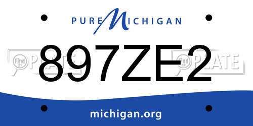 897ZE2 Michigan License Plate