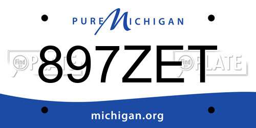 897ZET Michigan License Plate