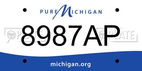 8987AP Michigan License Plate