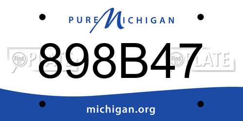 898B47 Michigan License Plate