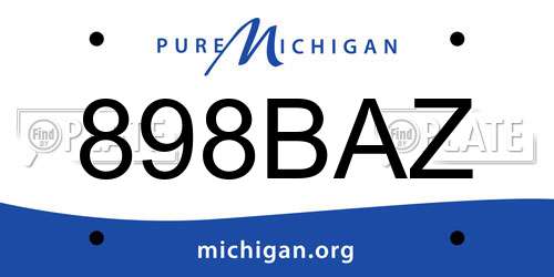 898BAZ Michigan License Plate