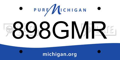 898GMR Michigan License Plate