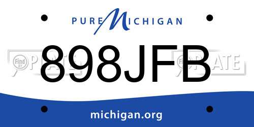 898JFB Michigan License Plate