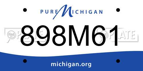 898M61 Michigan License Plate