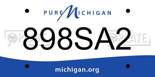 898SA2 Michigan License Plate
