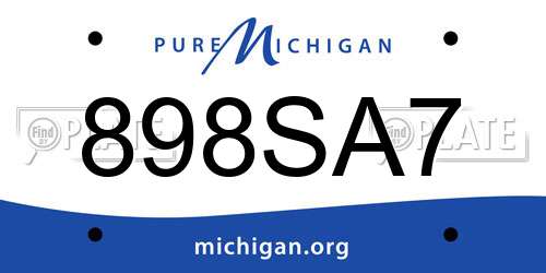 898SA7 Michigan License Plate