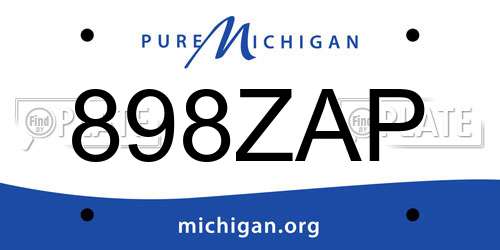 898ZAP Michigan License Plate