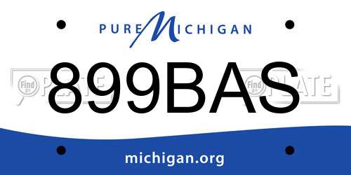 899BAS Michigan License Plate