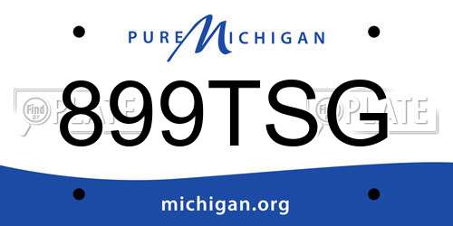 899TSG Michigan License Plate