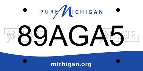 89AGA5 Michigan License Plate