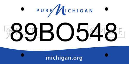 89BO548 Michigan License Plate