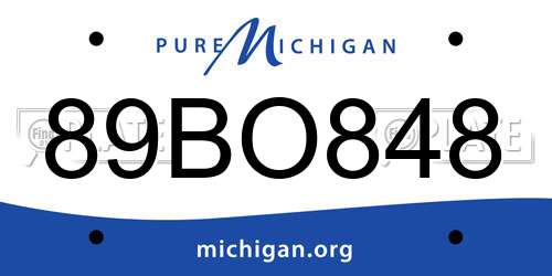 89BO848 Michigan License Plate