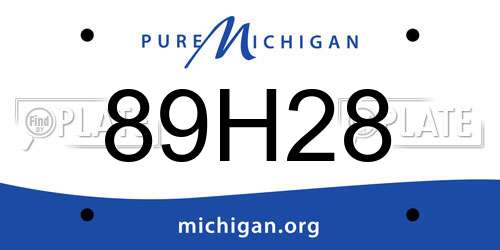 89H28 Michigan License Plate