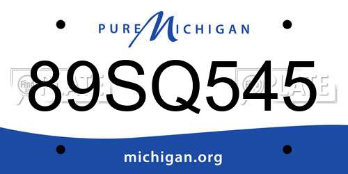 89SQ545 Michigan License Plate