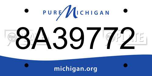 8A39772 Michigan License Plate