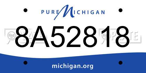 8A52818 Michigan License Plate