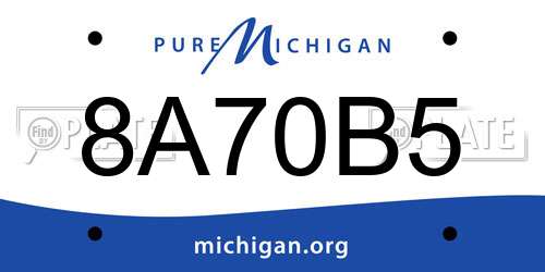 8A70B5 Michigan License Plate