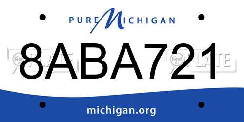 8ABA721 Michigan License Plate