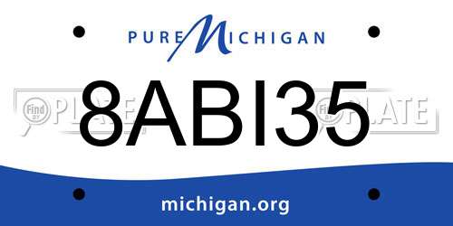 8ABI35 Michigan License Plate