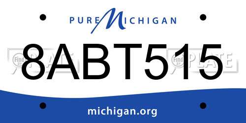 8ABT515 Michigan License Plate