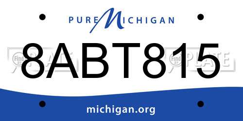8ABT815 Michigan License Plate