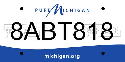 8ABT818 Michigan License Plate