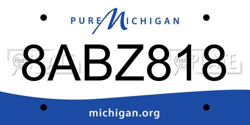 8ABZ818 Michigan License Plate
