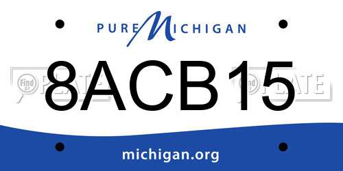 8ACB15 Michigan License Plate