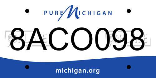 8ACO098 Michigan License Plate