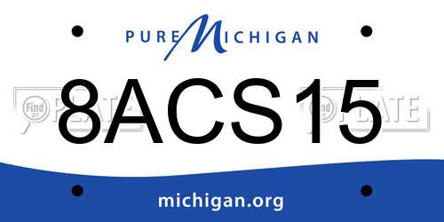 8ACS15 Michigan License Plate