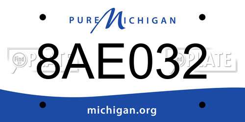8AE032 Michigan License Plate