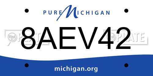 8AEV42 Michigan License Plate