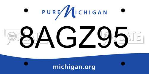 8AGZ95 Michigan License Plate