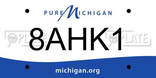 8AHK1 Michigan License Plate