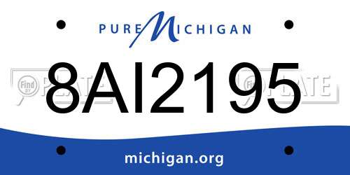 8AI2195 Michigan License Plate