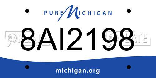 8AI2198 Michigan License Plate