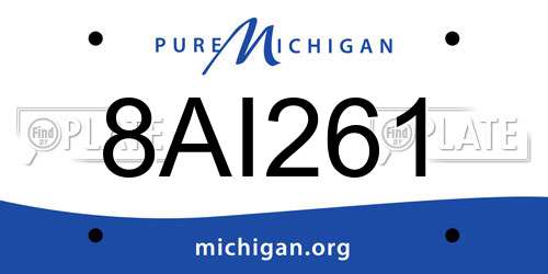 8AI261 Michigan License Plate