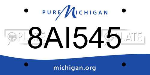 8AI545 Michigan License Plate