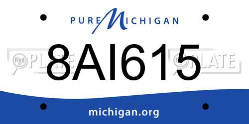 8AI615 Michigan License Plate