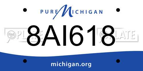 8AI618 Michigan License Plate