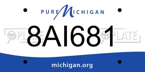 8AI681 Michigan License Plate